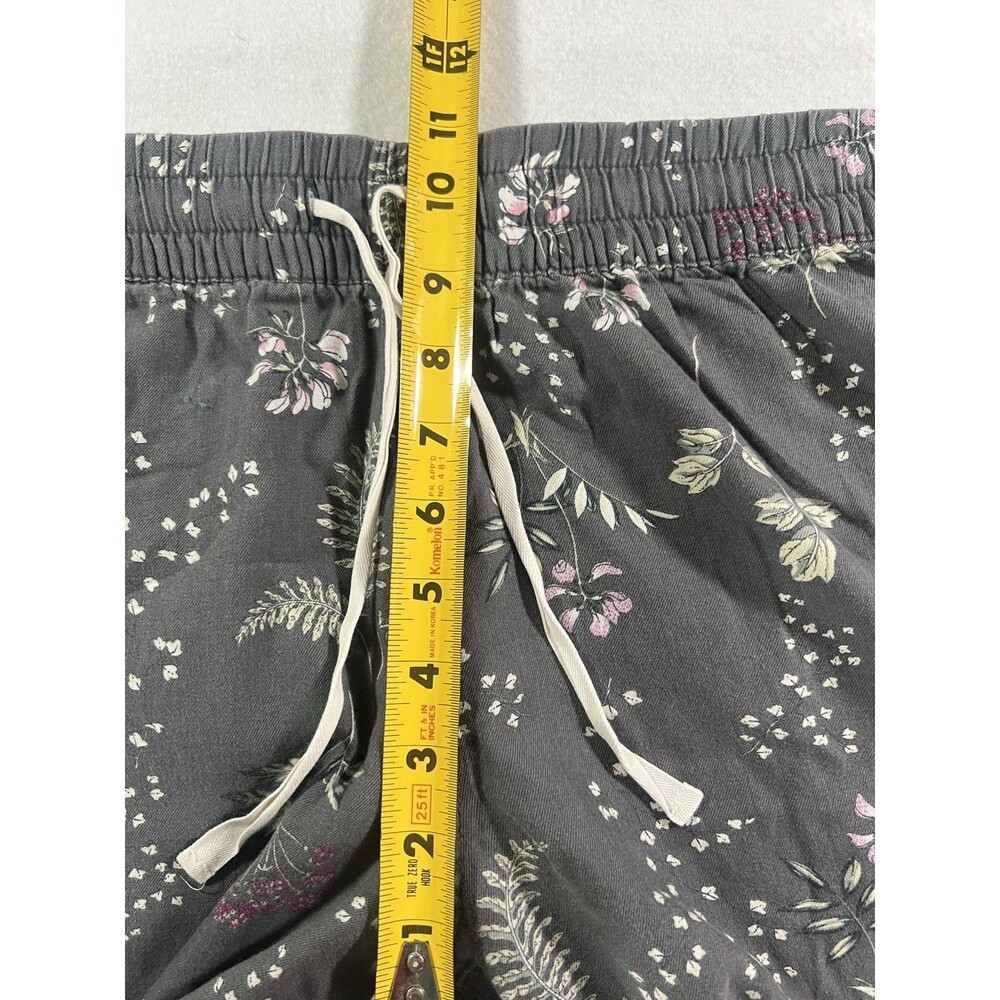 Gap Body Womens Pajama Lounge Pants Gray & White Floral 100% Cotton Medium - Picture 7 of 13